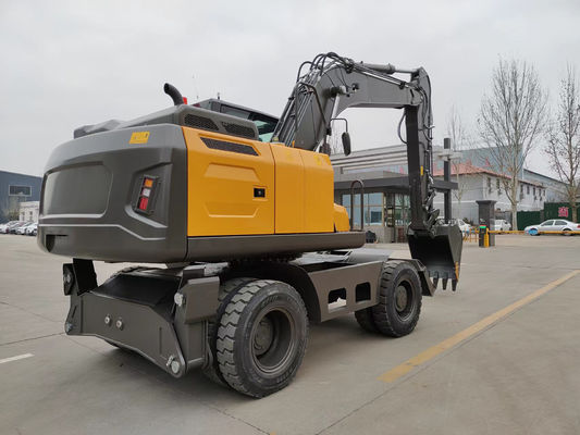 Mini Log Grapple Wheel Backhoe Excavator 0.6cbm To 0.8cbm For Municipal Engineering