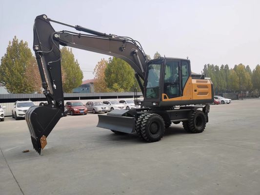 Mini Log Grapple Wheel Backhoe Excavator 0.6cbm To 0.8cbm For Municipal Engineering