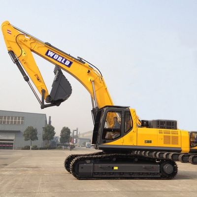 Safety Frame Rubber Tire Excavator Yellow Mini Hydraulic Excavator