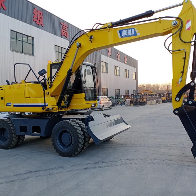 Yellow Digging Machine Yellow Wheeled Mini Excavator YUCHAI Engine Small Digging Machine